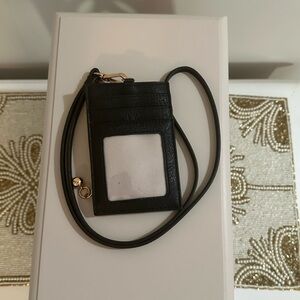 Black Leather ID and card Holder
